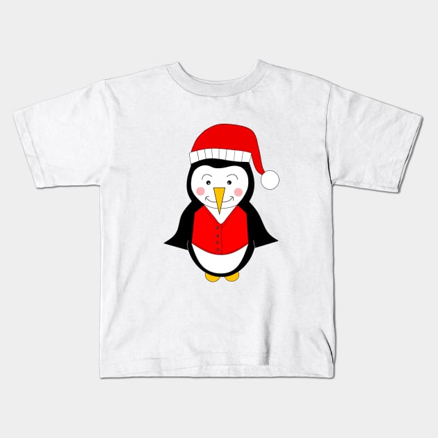 MERRY Christmas Funny Penguin. Kids T-Shirt by SartorisArt1